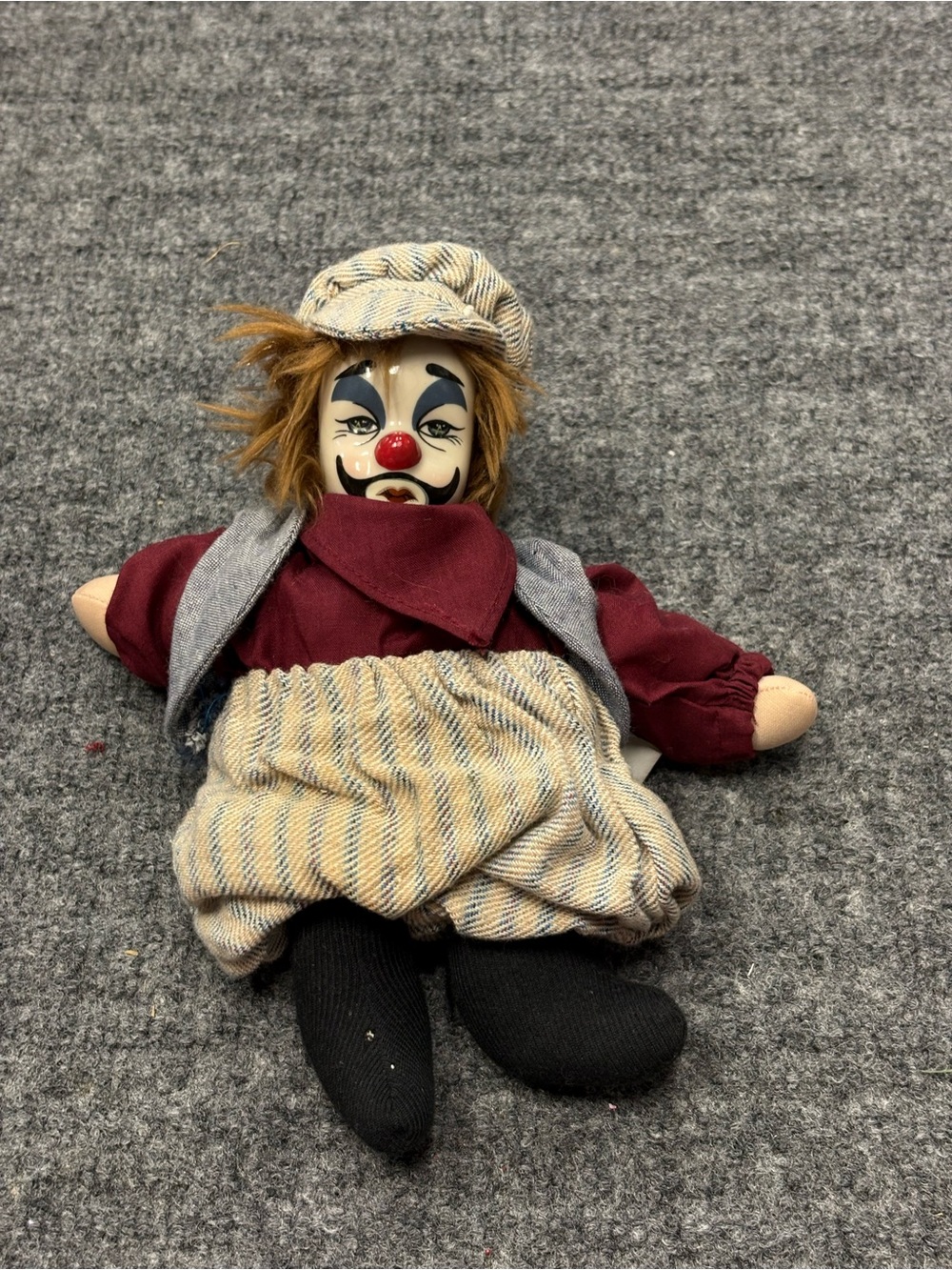 Vintage 1920s Artisan Way #300 Hand Painted Porcelain Face Hobo Clown